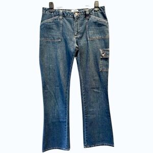 💙Old Navy Y2K Cargo Flare Jeans | Size 12 | Mid Rise |100% Cotton Utility Denim